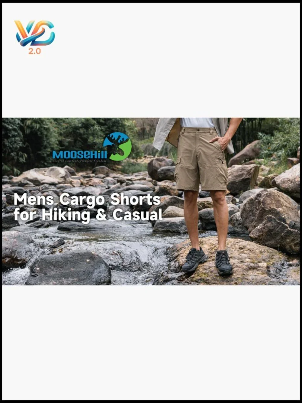 Men's 8-Pocket Cargo Hiking Shorts Quick Dry Stretch Lightweight Outdoor
